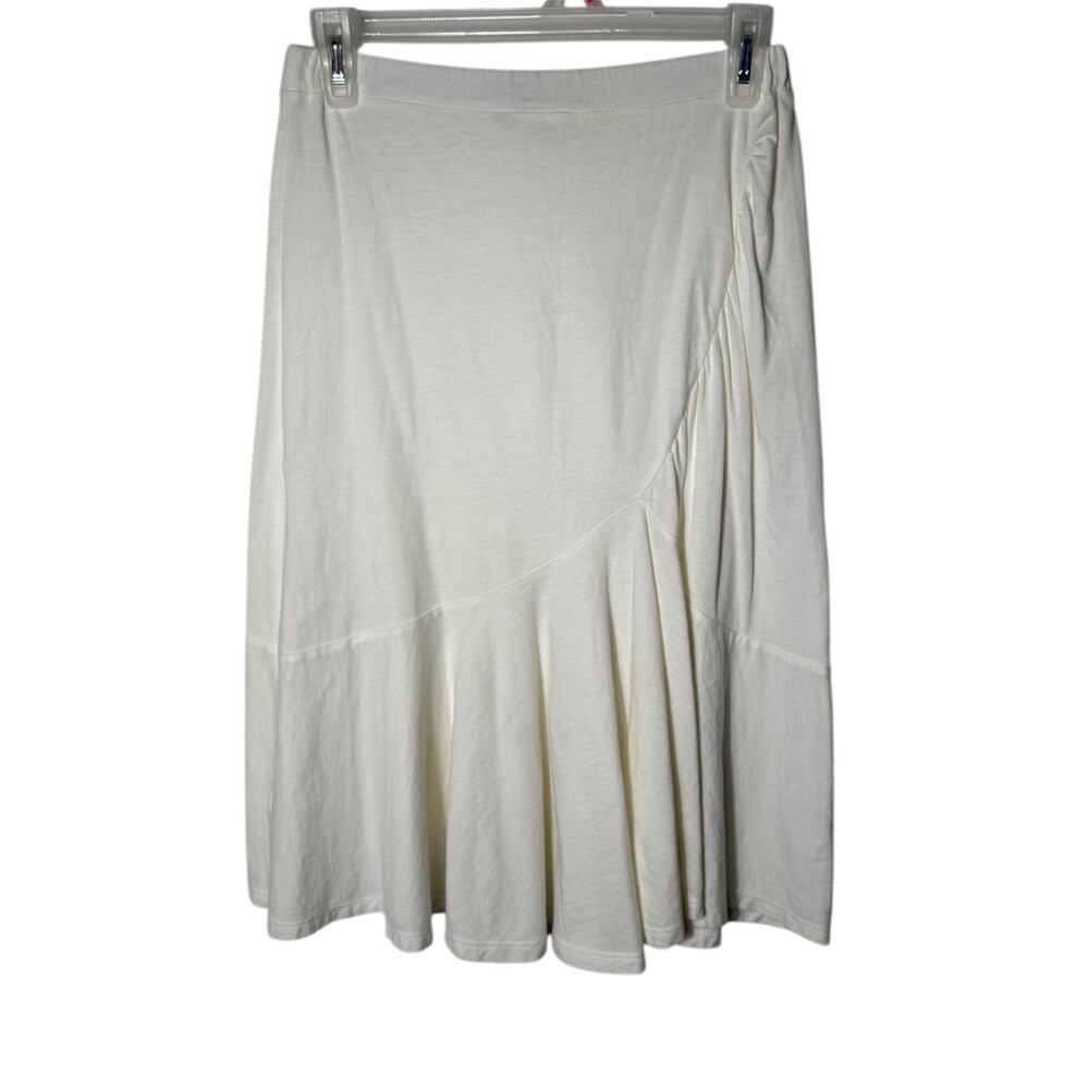 Indigenous M Hand Loomed Peruvian Organic Cotton Ivory Ruched Lagenlook Skirt